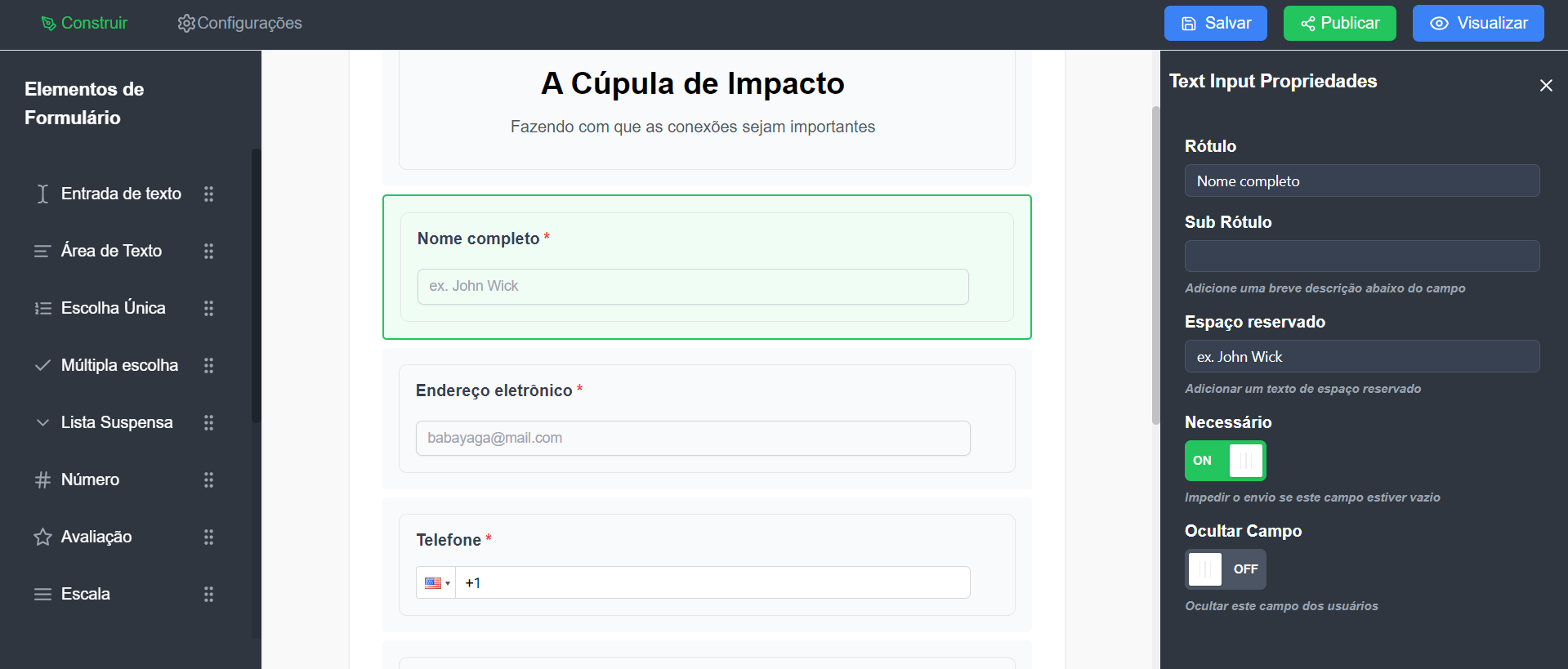 Criação de formulário de inscrição em eventos no Clickiny