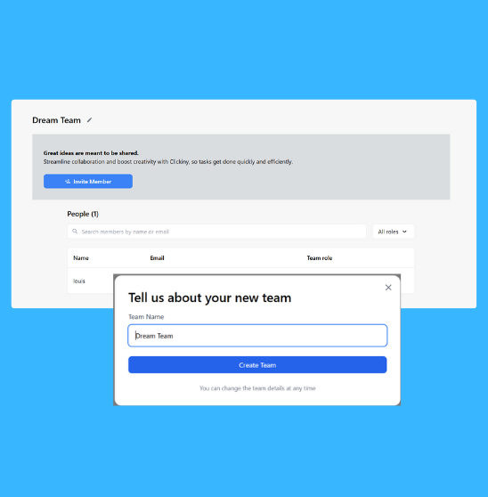 clickiny-team-creation-interface